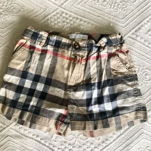Burberry Kids Girls Classic Print Shorts. EUC.